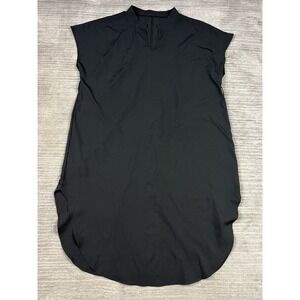 Emery Rose Dress Womens 2XL Black Short Sleeve Shift Midi Polyester Blend Casual